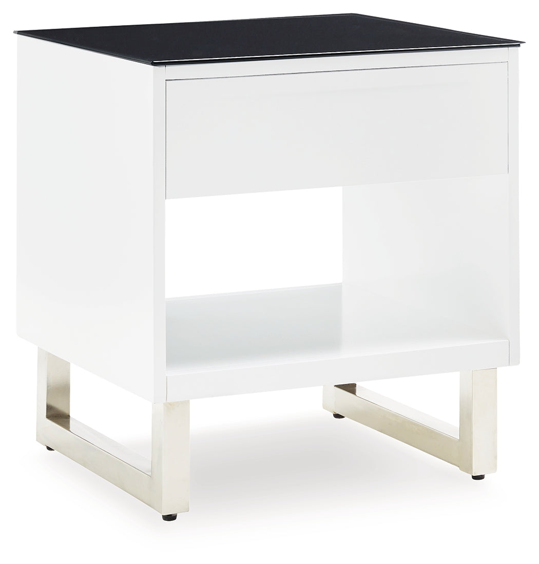 Gardoni White/Black Coffee Table and 2 End Tables by Ashley at Eve Furniture