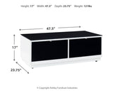 Gardoni White/Black Coffee Table and 2 End Tables by Ashley at Eve Furniture