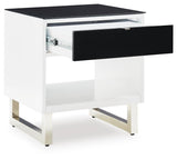 Gardoni White/Black Coffee Table and 2 End Tables by Ashley at Eve Furniture
