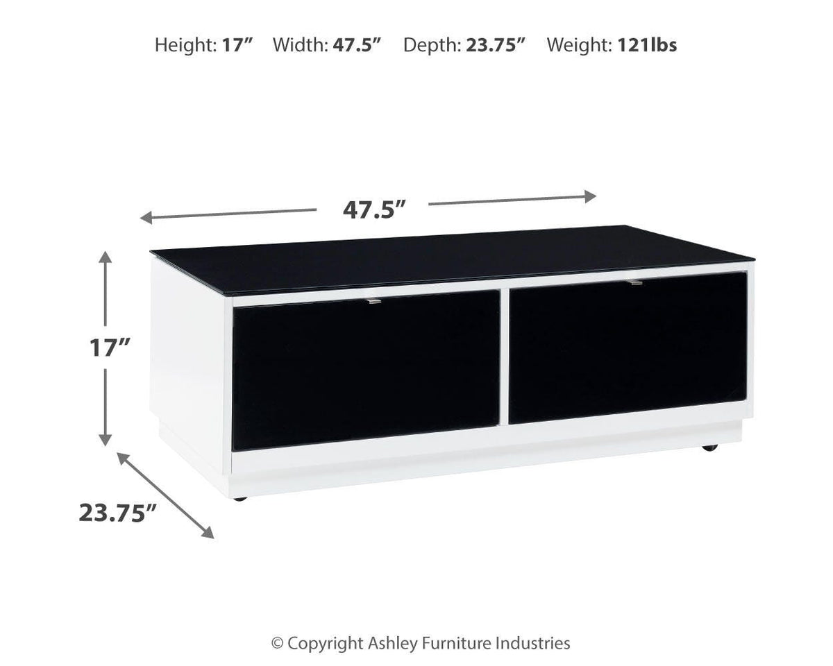 Gardoni White/Black Coffee Table and 2 End Tables by Ashley at Eve Furniture