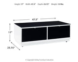 Gardoni White/Black Coffee Table and 2 End Tables by Ashley at Eve Furniture