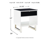 Gardoni White/Black Coffee Table and 2 End Tables by Ashley at Eve Furniture