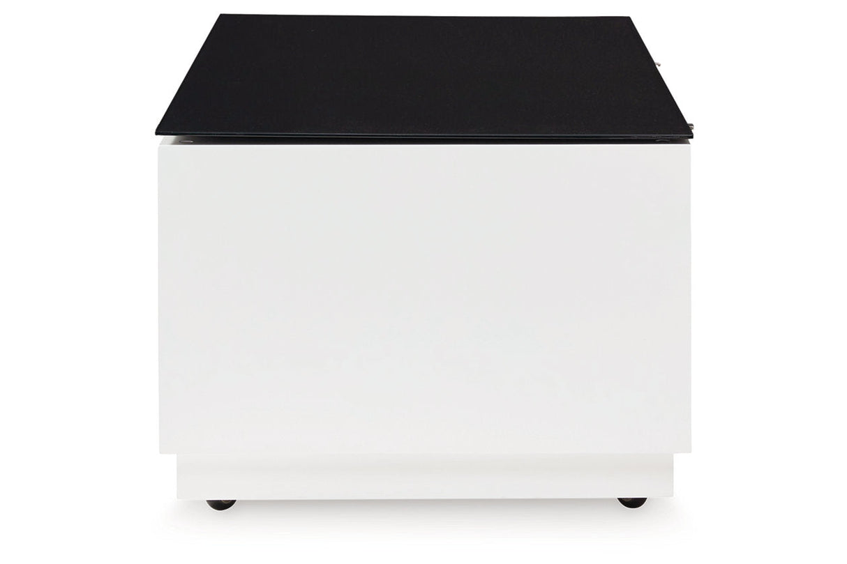Gardoni White/Black Coffee Table and 2 End Tables by Ashley at Eve Furniture