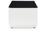 Gardoni White/Black Coffee Table and 2 End Tables by Ashley at Eve Furniture