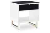 Gardoni White/Black Coffee Table and 2 End Tables by Ashley at Eve Furniture