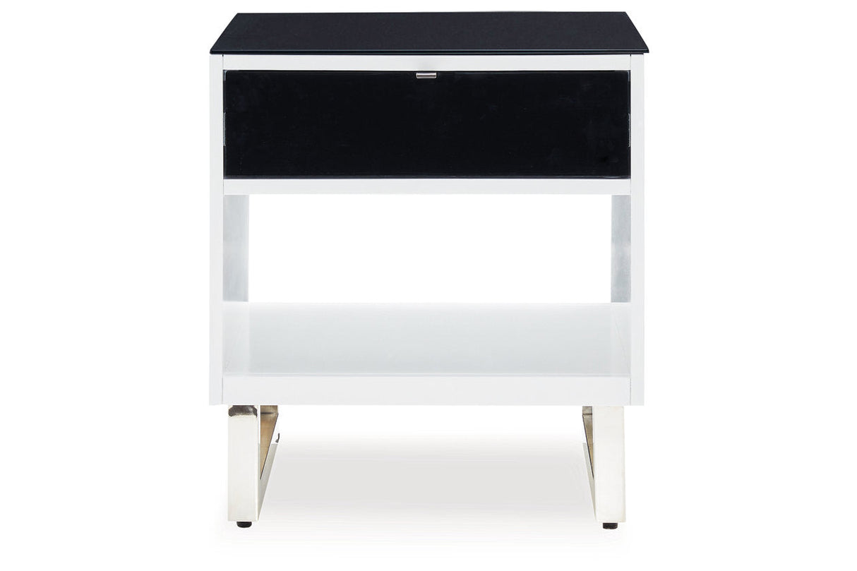 Gardoni White/Black Coffee Table and 2 End Tables by Ashley at Eve Furniture
