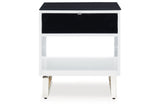 Gardoni White/Black Coffee Table and 2 End Tables by Ashley at Eve Furniture