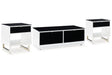 Gardoni White/Black Coffee Table and 2 End Tables by Ashley at Eve Furniture