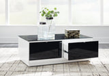 Gardoni White/Black Coffee Table by Ashley at Eve Furniture