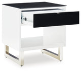 Gardoni White/Black End Table by Ashley at Eve Furniture