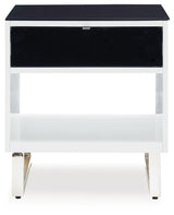 Gardoni White/Black End Table by Ashley at Eve Furniture