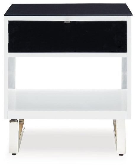 Gardoni White/Black End Table by Ashley at Eve Furniture