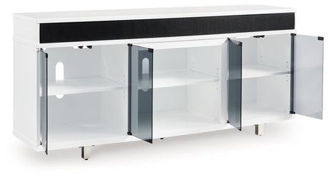 Gardoni White/Black 72" TV Stand by Ashley at Eve Furniture