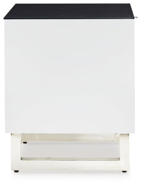 Gardoni White/Black End Table by Ashley at Eve Furniture