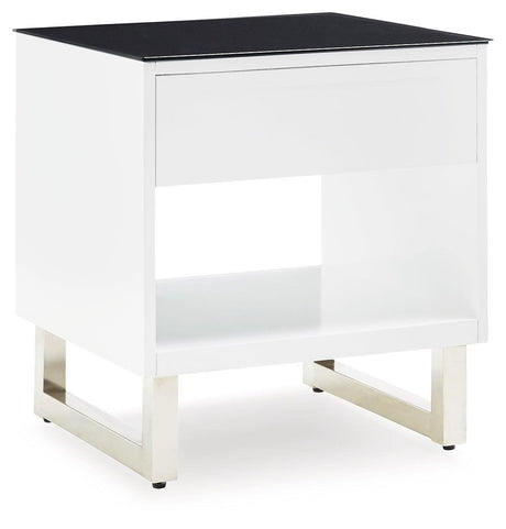 Gardoni White/Black End Table by Ashley at Eve Furniture
