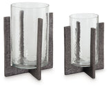 Garekton Clear/Pewter Finish Candle Holder