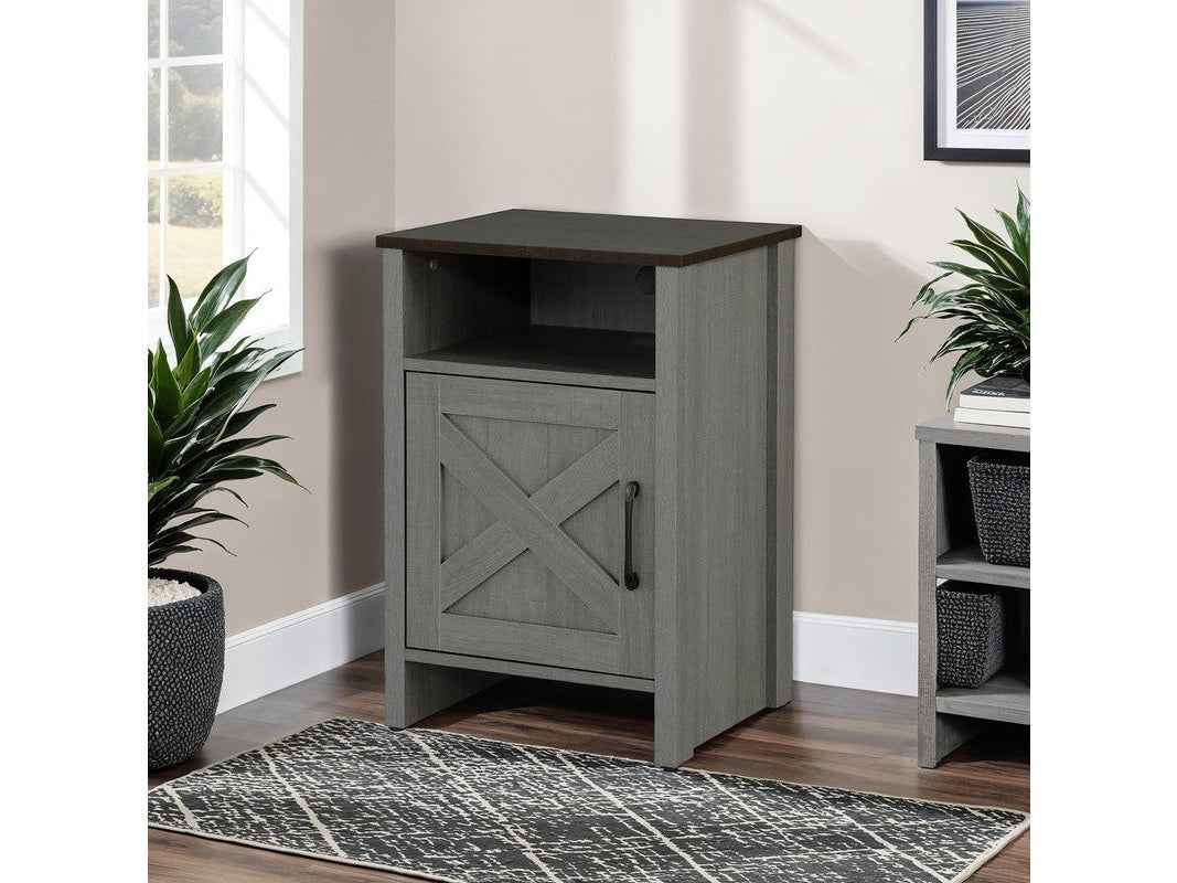 Garibaldi Brown/Gray Side Table by Furniture of America at Eve Furniture