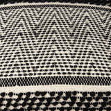 Garima Black/White Wool and Cotton Patterned Pouf by Mercana at Eve Furniture