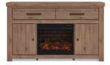 Garistyn Brown 62" TV Stand with Electric Fireplace by Ashley at Eve Furniture