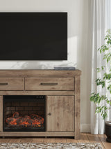 Garistyn Brown 62" TV Stand with Electric Fireplace by Ashley at Eve Furniture