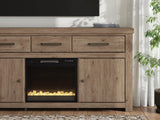 Garistyn Brown 73" TV Stand with Electric Fireplace by Ashley at Eve Furniture