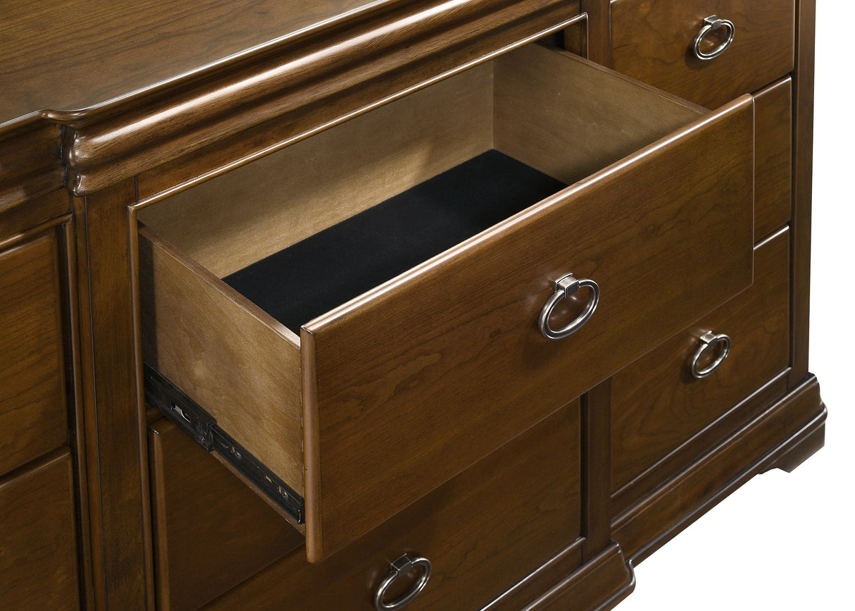 Garland Brown Cherry 11-drawer Bedroom Dresser with Mirror by Coaster at Eve Furniture