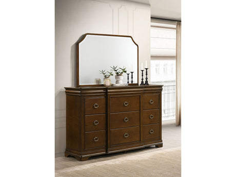 Garland Brown Cherry 11-drawer Bedroom Dresser with Mirror by Coaster at Eve Furniture