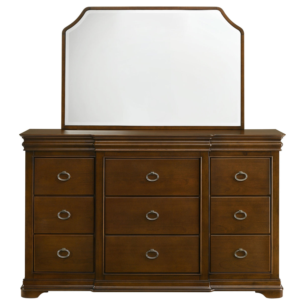 Garland Brown Cherry 11-drawer Bedroom Dresser with Mirror by Coaster at Eve Furniture