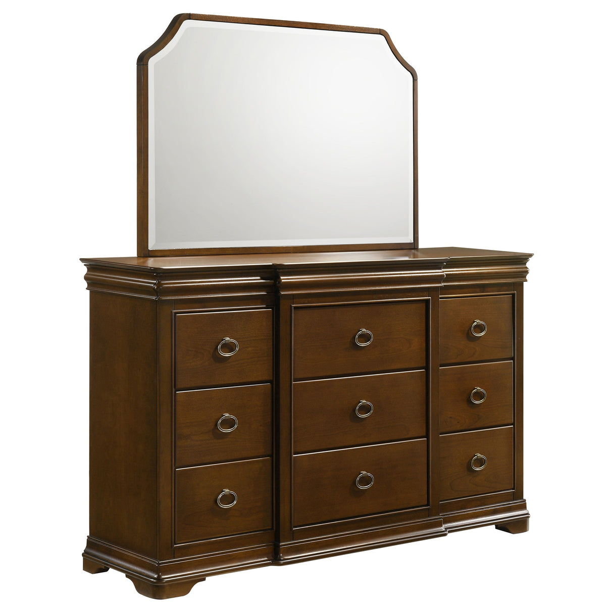 Garland Brown Cherry 11-drawer Bedroom Dresser with Mirror by Coaster at Eve Furniture