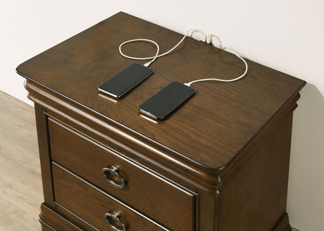 Garland Brown Cherry 3-drawer Nightstand Bedside Table by Coaster at Eve Furniture