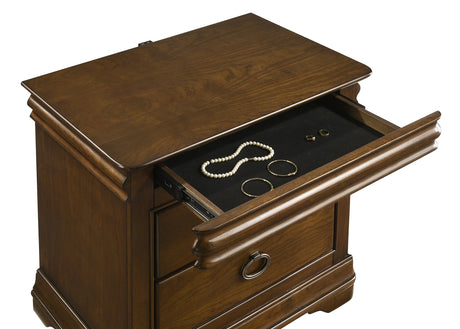 Garland Brown Cherry 3-drawer Nightstand Bedside Table by Coaster at Eve Furniture