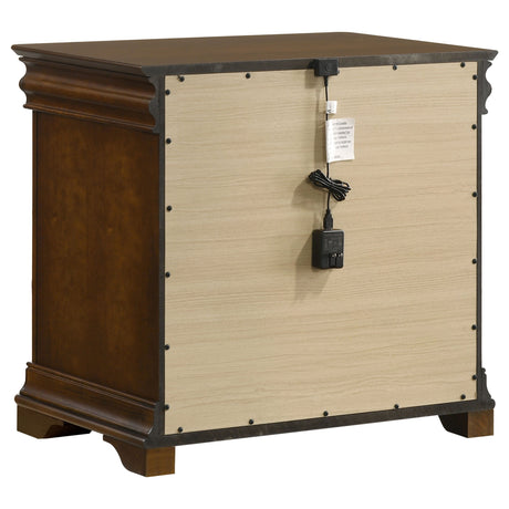 Garland Brown Cherry 3-drawer Nightstand Bedside Table by Coaster at Eve Furniture