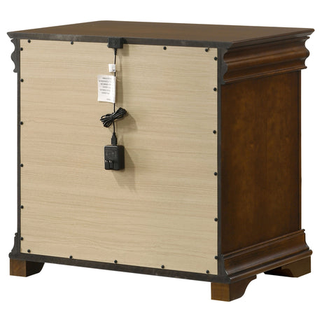 Garland Brown Cherry 3-drawer Nightstand Bedside Table by Coaster at Eve Furniture