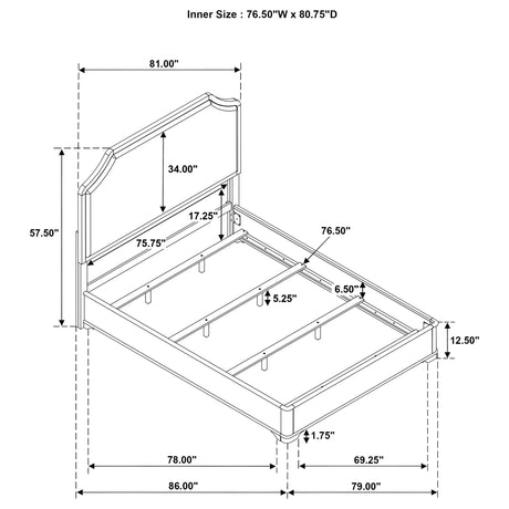 Garland Brown Cherry 58-inch Eastern King Panel Bed by Coaster at Eve Furniture