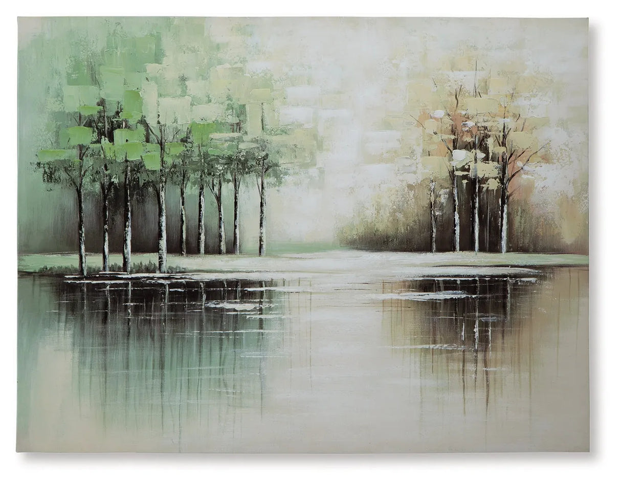 Garlenridge Green/Tan/White Wall Art by Ashley at Eve Furniture
