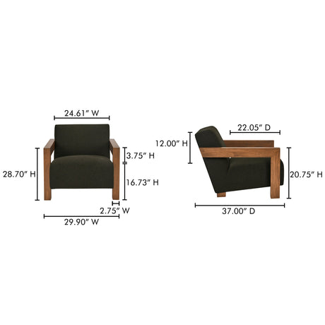 Garnet Olive Lounge Chair by MOES at Eve Furniture