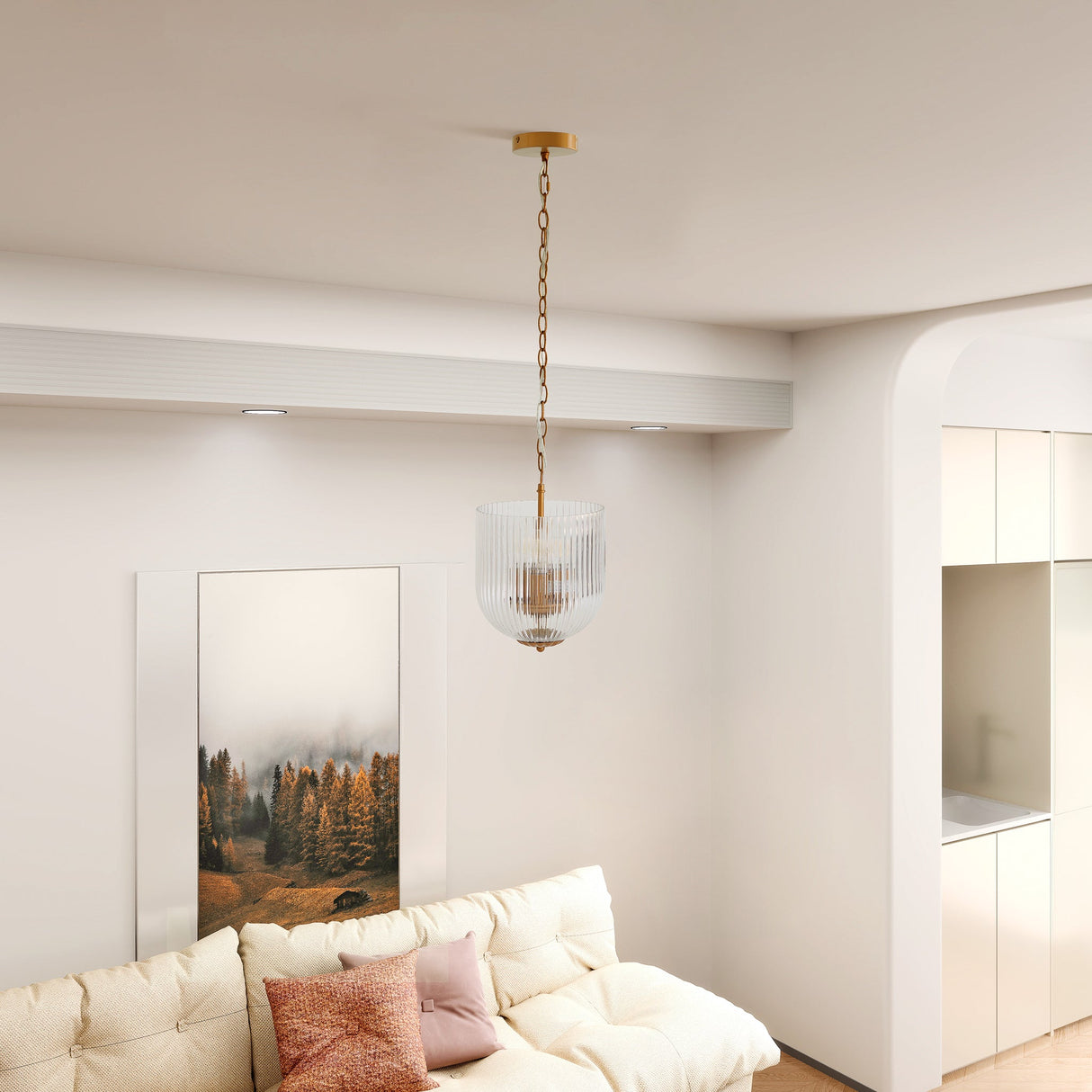 Garnet Pendant Lamp - Coarse Gold + Clear Glass by Ashcroft Furniture at Eve Furniture