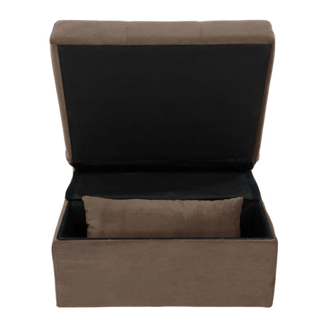 Garrell Brown Velvet Lift Top Storage Bench with Pull-out Bed by Homelegance at Eve Furniture