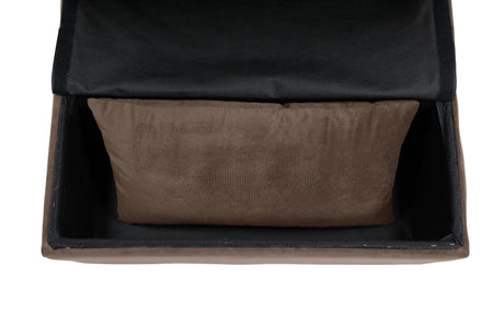 Garrell Brown Velvet Lift Top Storage Bench with Pull-out Bed by Homelegance at Eve Furniture