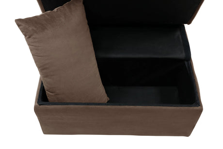 Garrell Brown Velvet Lift Top Storage Bench with Pull-out Bed by Homelegance at Eve Furniture
