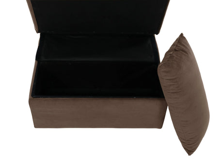 Garrell Brown Velvet Lift Top Storage Bench with Pull-out Bed by Homelegance at Eve Furniture