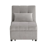 Garrell Brownish Gray Velvet Lift Top Storage Bench with Pull-out Bed by Homelegance at Eve Furniture