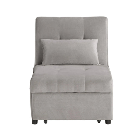 Garrell Brownish Gray Velvet Lift Top Storage Bench with Pull-out Bed by Homelegance at Eve Furniture