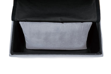 Garrell Gray Velvet Lift Top Storage Bench with Pull-out Bed by Homelegance at Eve Furniture