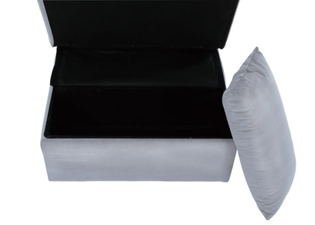 Garrell Gray Velvet Lift Top Storage Bench with Pull-out Bed by Homelegance at Eve Furniture