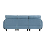 Garren Blue 3-Piece Storage Sofa by Homelegance at Eve Furniture