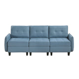 Garren Blue 3-Piece Storage Sofa by Homelegance at Eve Furniture