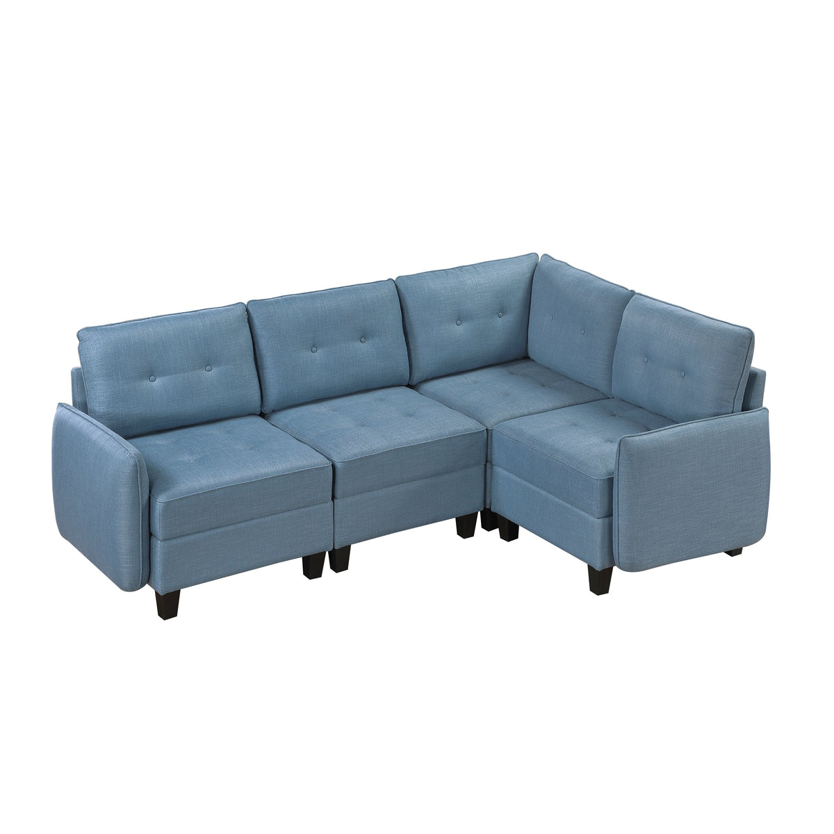 Garren Blue 4-Piece Sectional with Storage by Homelegance at Eve Furniture