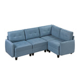 Garren Blue 4-Piece Sectional with Storage by Homelegance at Eve Furniture