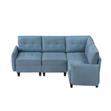 Garren Blue 4-Piece Sectional with Storage by Homelegance at Eve Furniture